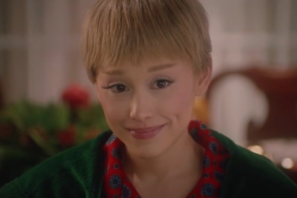 Ariana Grande appears in the "Home Alone" sketch during "Saturday Night Live" on December 20, 202...