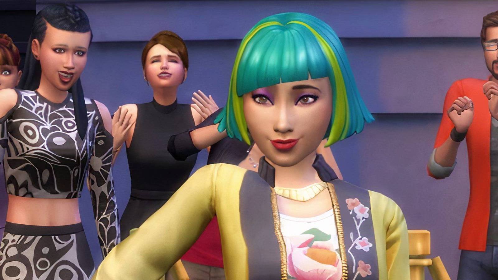 the sims 4 multiple characters reacting to Sim's new hairstyle