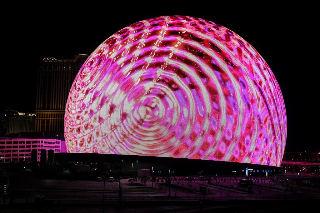 Sphere lights up on December 08, 2024 in Las Vegas, Nevada. Ethan Miller/Getty Images
