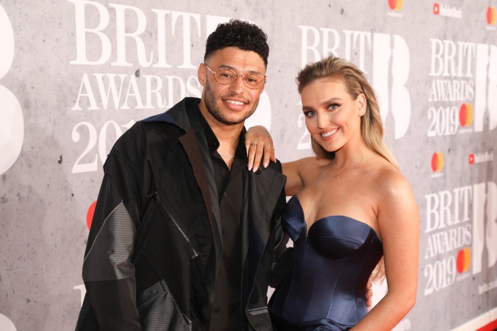 Alex Oxlade-Chamberlain and Perrie Edwards of Little Mix during The BRIT Awards 2019 at The O2 Ar...
