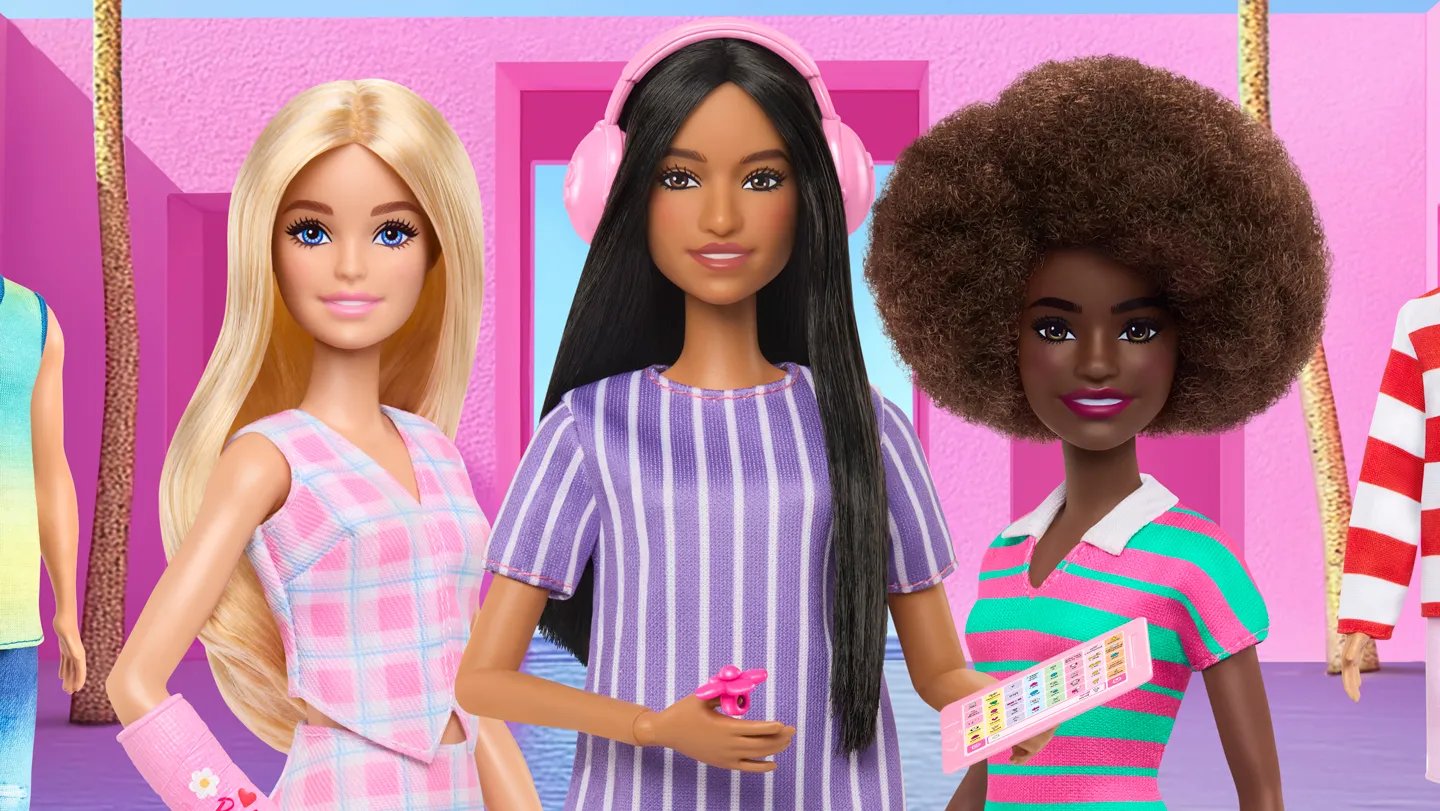 An autistic Barbie doll (center), designed in collaboration with the Autistic Self Advocacy Cente...