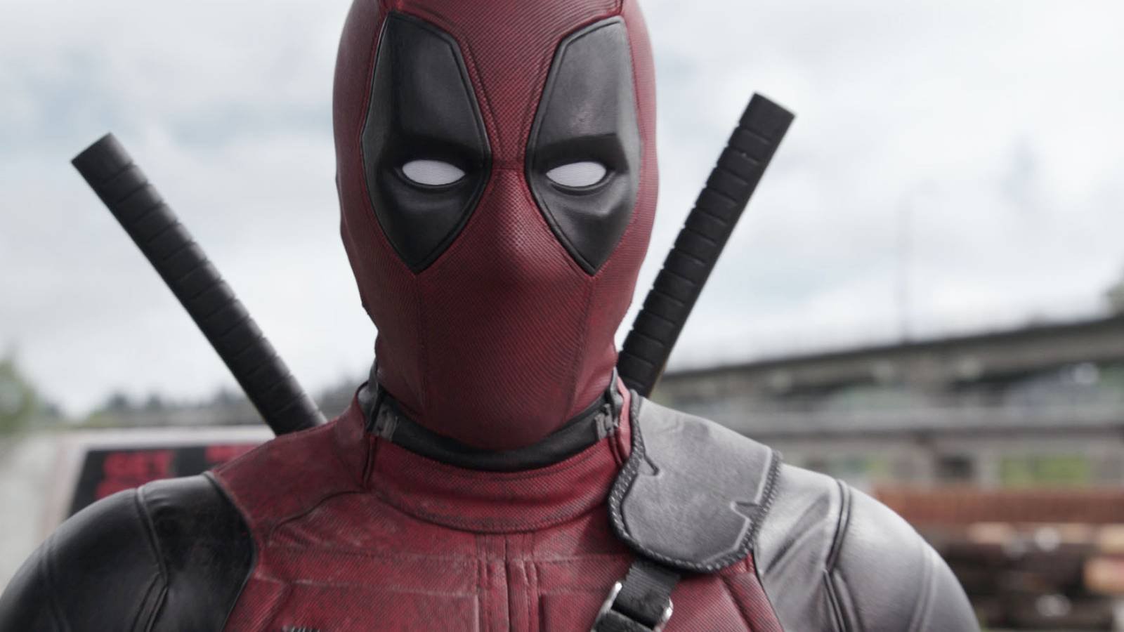 Ryan Reynolds in his Deadpool suit in Deadpool