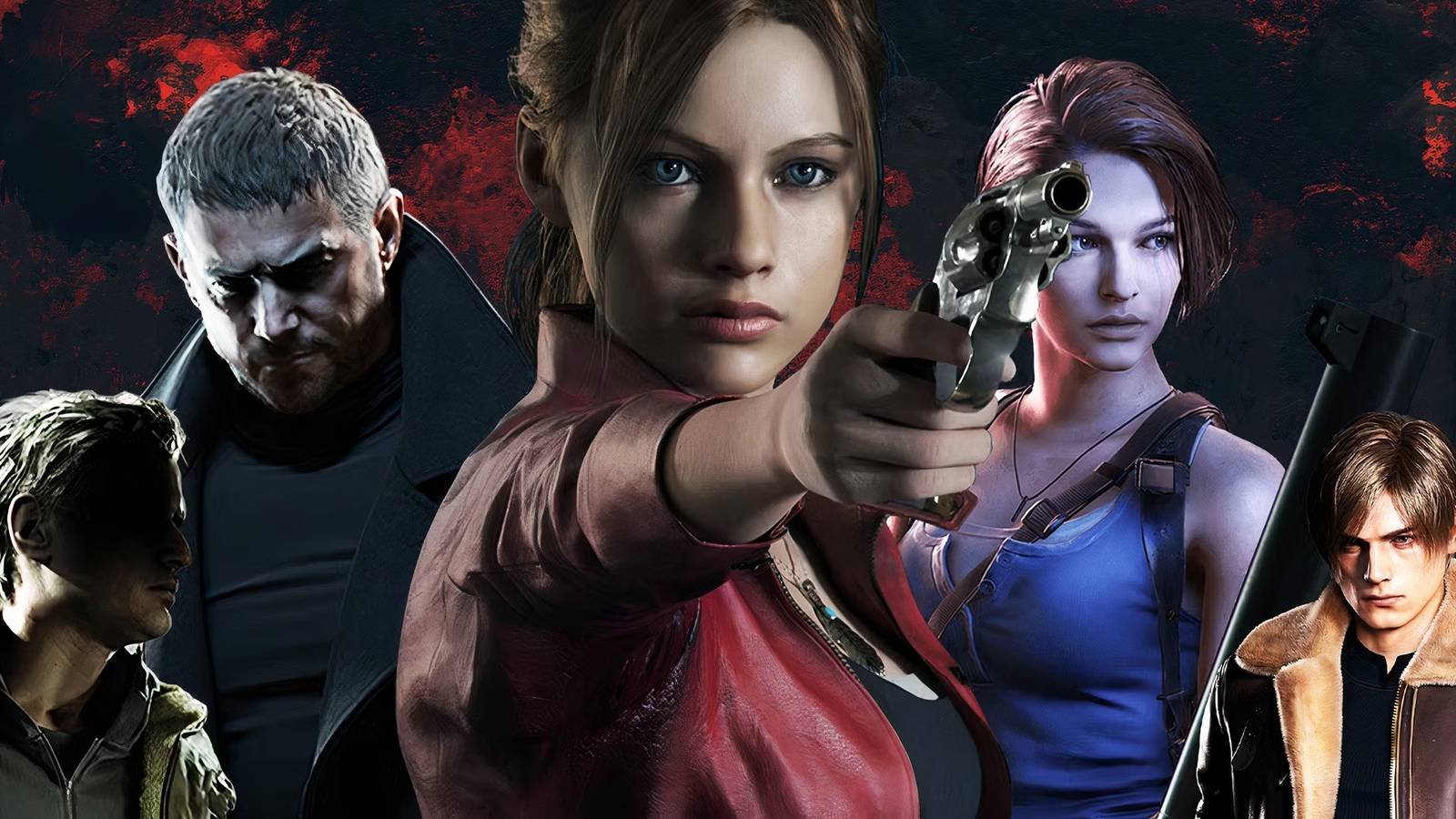 Resident Evil Protagonists, featuring Claire, Jill, Chris, Ethan, and Leon.