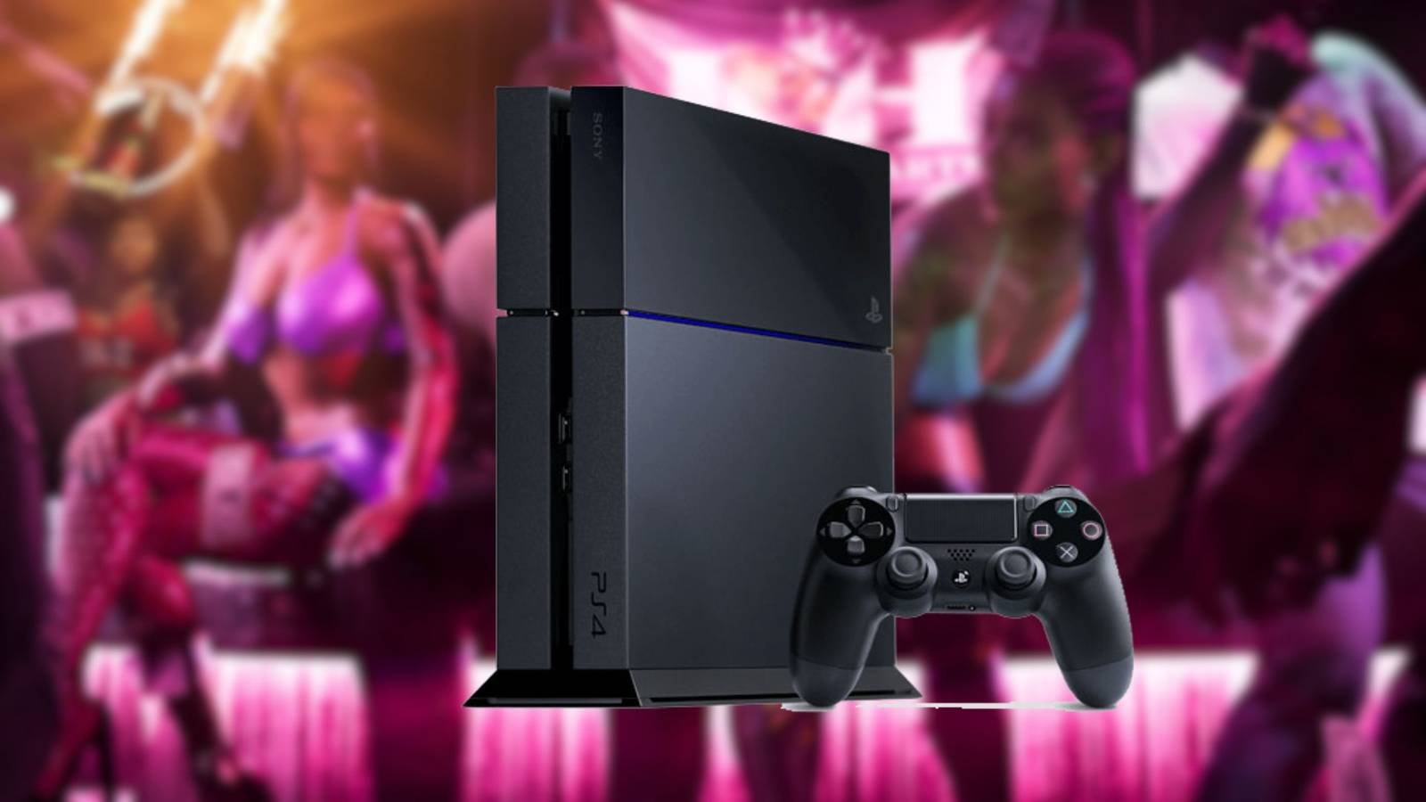 A ps4 PNG on a blurred screenshot of GTA VI