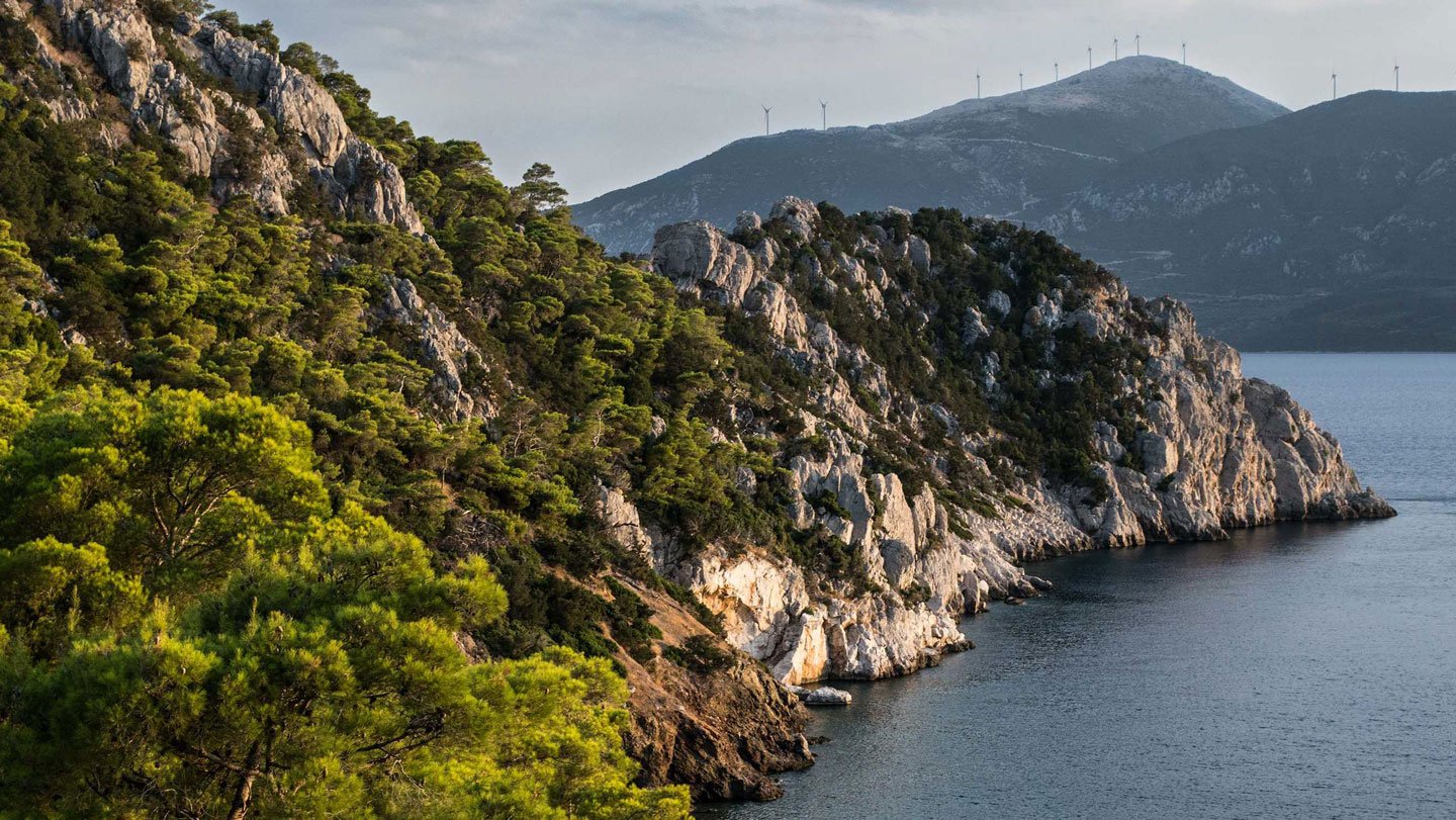 Researchers pieced together the eruption history of the Methana volcano. Here, brown igneous rock...