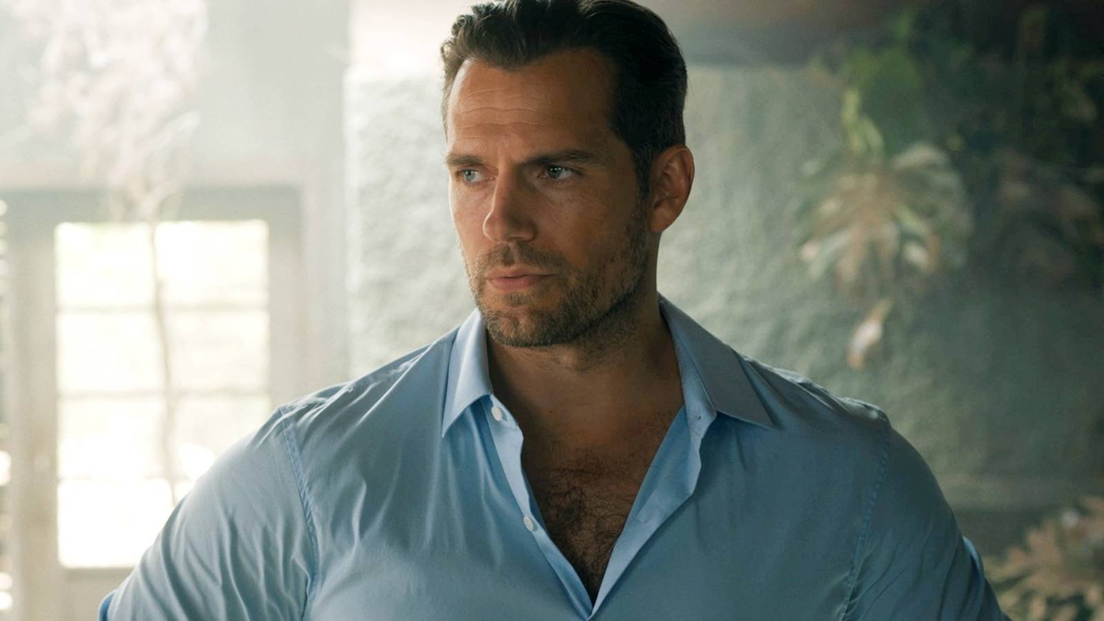 Henry Cavill is looking to the side in In the Grey