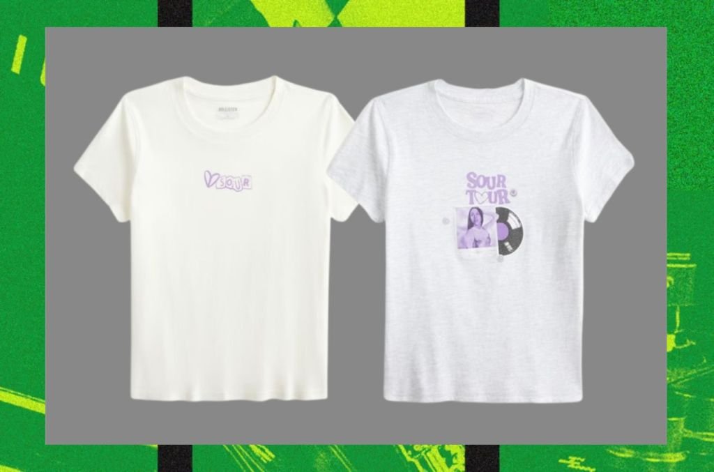 Olivia Rodrigo baby tees from Hollister. Hollister
