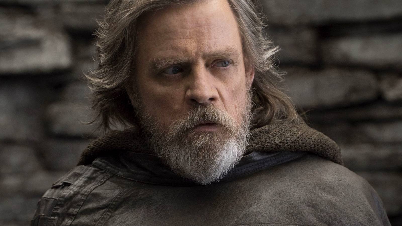 Mark Hamill as Luke Skywalker looking fierce in Star Wars The Last Jedi