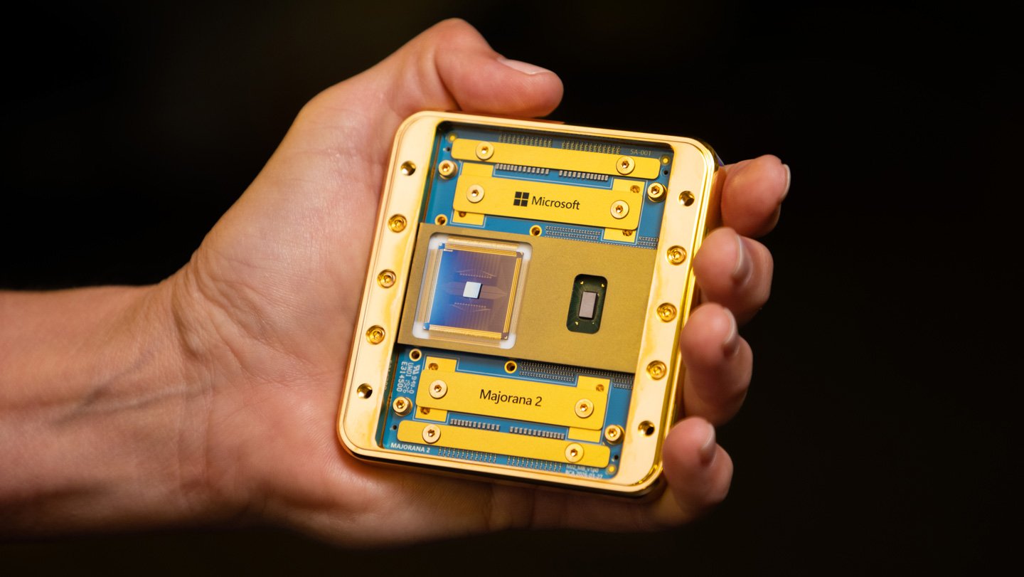 Microsoft’s new topological quantum computing chip, the Majorana 2, (shown) could allow calcula...