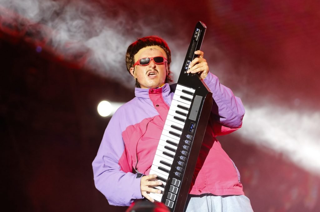 Oliver Tree performs during the Exit Festival 2024 at Petrovaradin Fortress on July 11, 2024 in N...