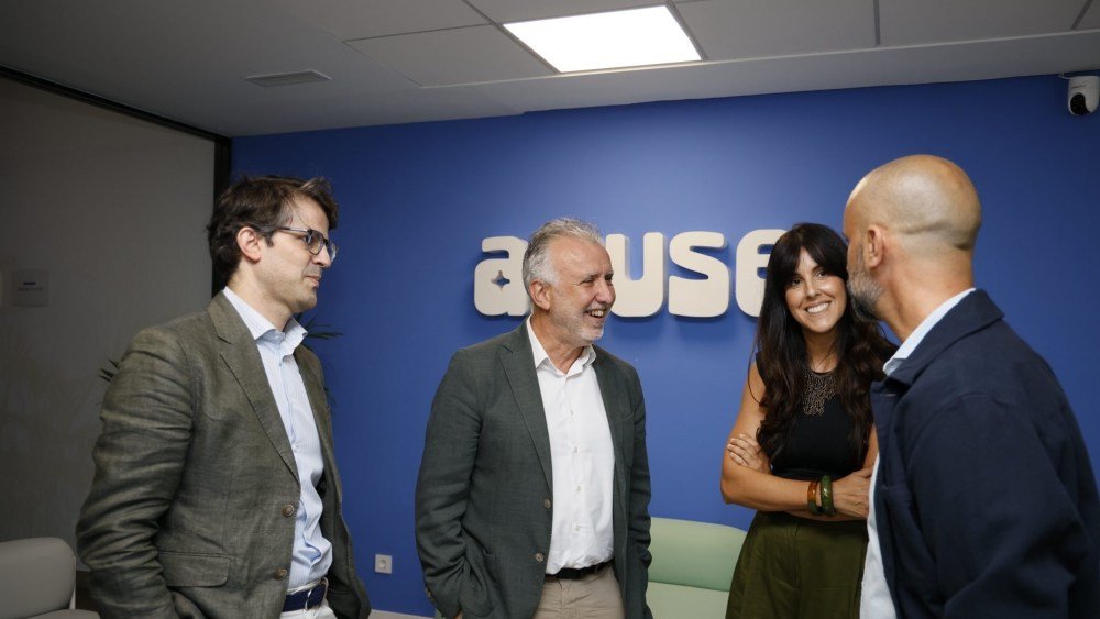 Ángel Víctor Torres, second from left, visits Amuse Labs Courtesy of the Office of Ángel Víct...