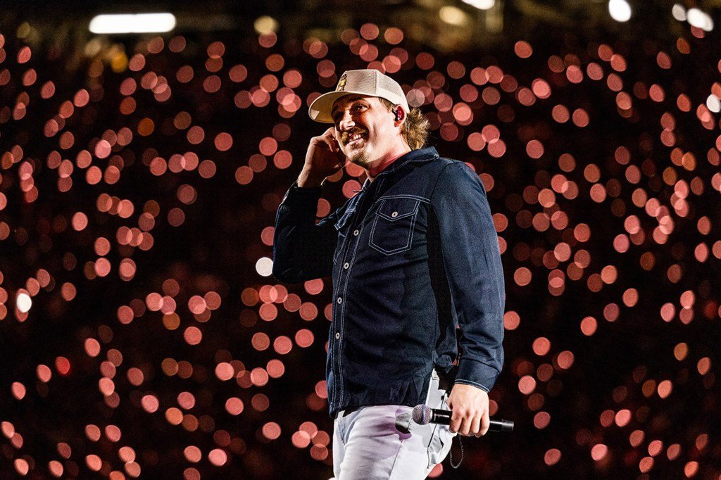Morgan Wallen performs onstage for night two of his One Night at a Time tour at Neyland Stadium o...