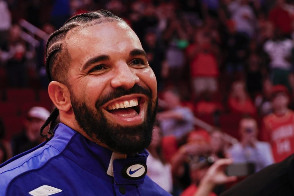 Drake attends a game between the Houston Rockets and the Cleveland Cavaliers at Toyota Center on ...