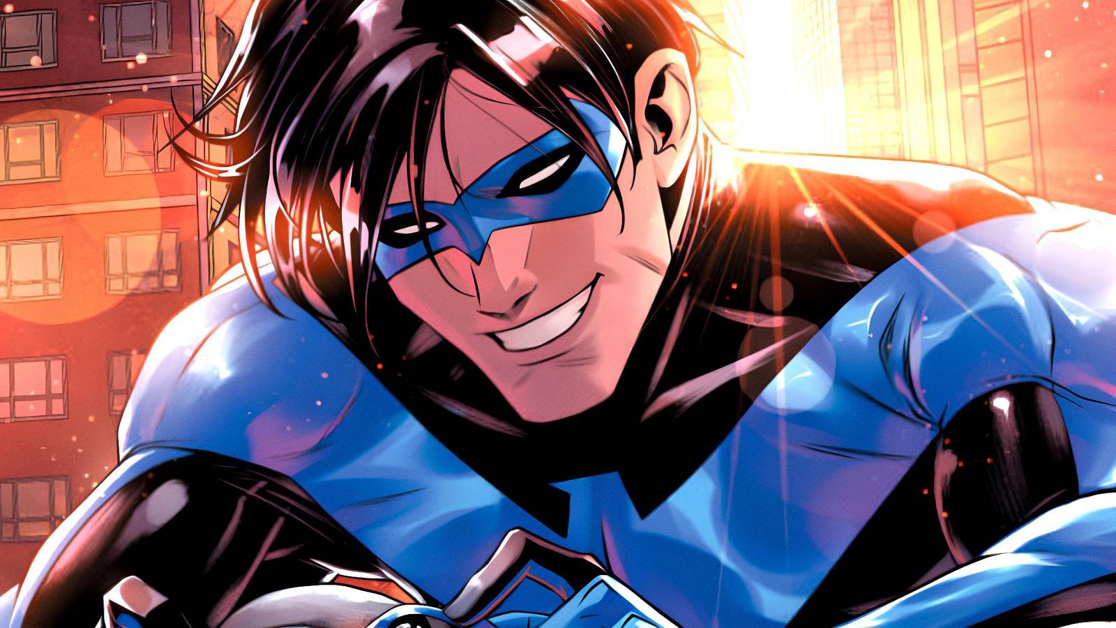 Dick Grayson aka Nightwing smiles in DC Comics art
