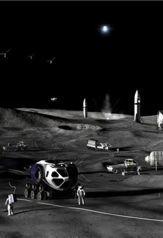 the mid-2030s, NASA’s proposed moon base (illustrated) will be capable of sustaining humans for...