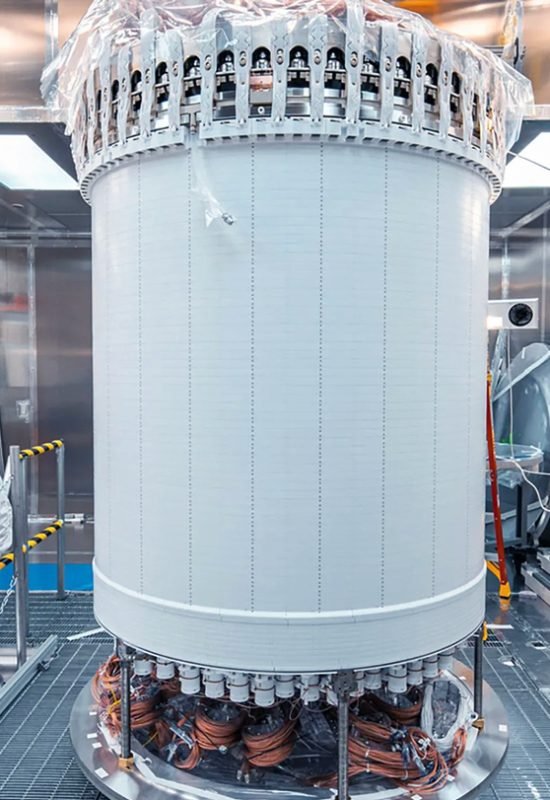 The LZ detector (shown under construction) spotted a single event that could be a dark matter par...