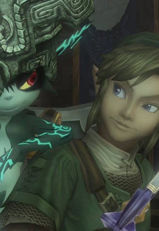 Midna and Link smile together in Zelda: Twilight Princess.