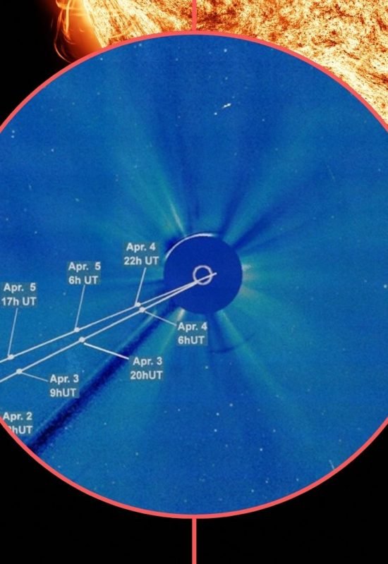 (Image credit: ESA / NASA / SOHO. Comet track by Joe Rao. Graphic created in Canva Pro.)