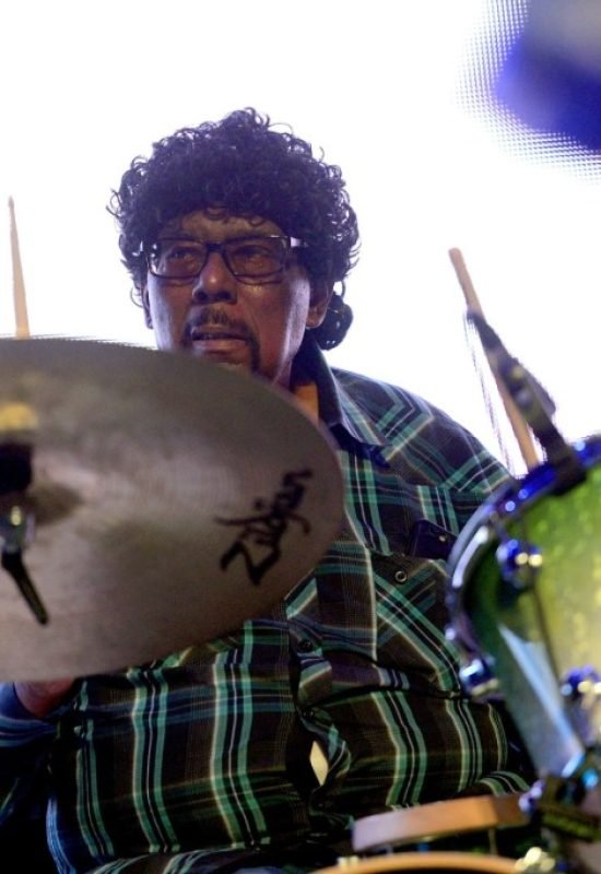 James Gadson performs during the Playing for Change - We are One Benefit concert at The Mayan on ...