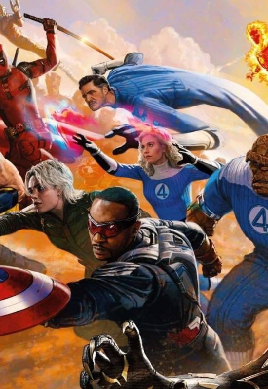 MCU art of Thor, Loki, Wolverine, Deadpool, Star-Lord, Yelena, Captain America, the Fantastic Fou...